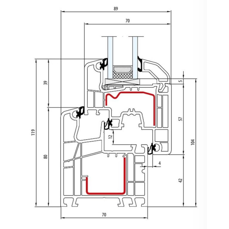 Aluplast ideal 5000 Schnittzeichnung